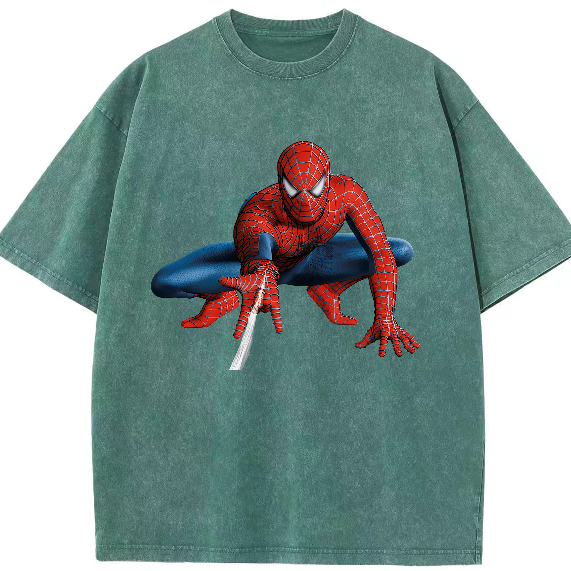 （画像用） Spider Man スパイダーマン 綿100% ヴィンテージ風 半袖Tシャツ（フロントプリント）